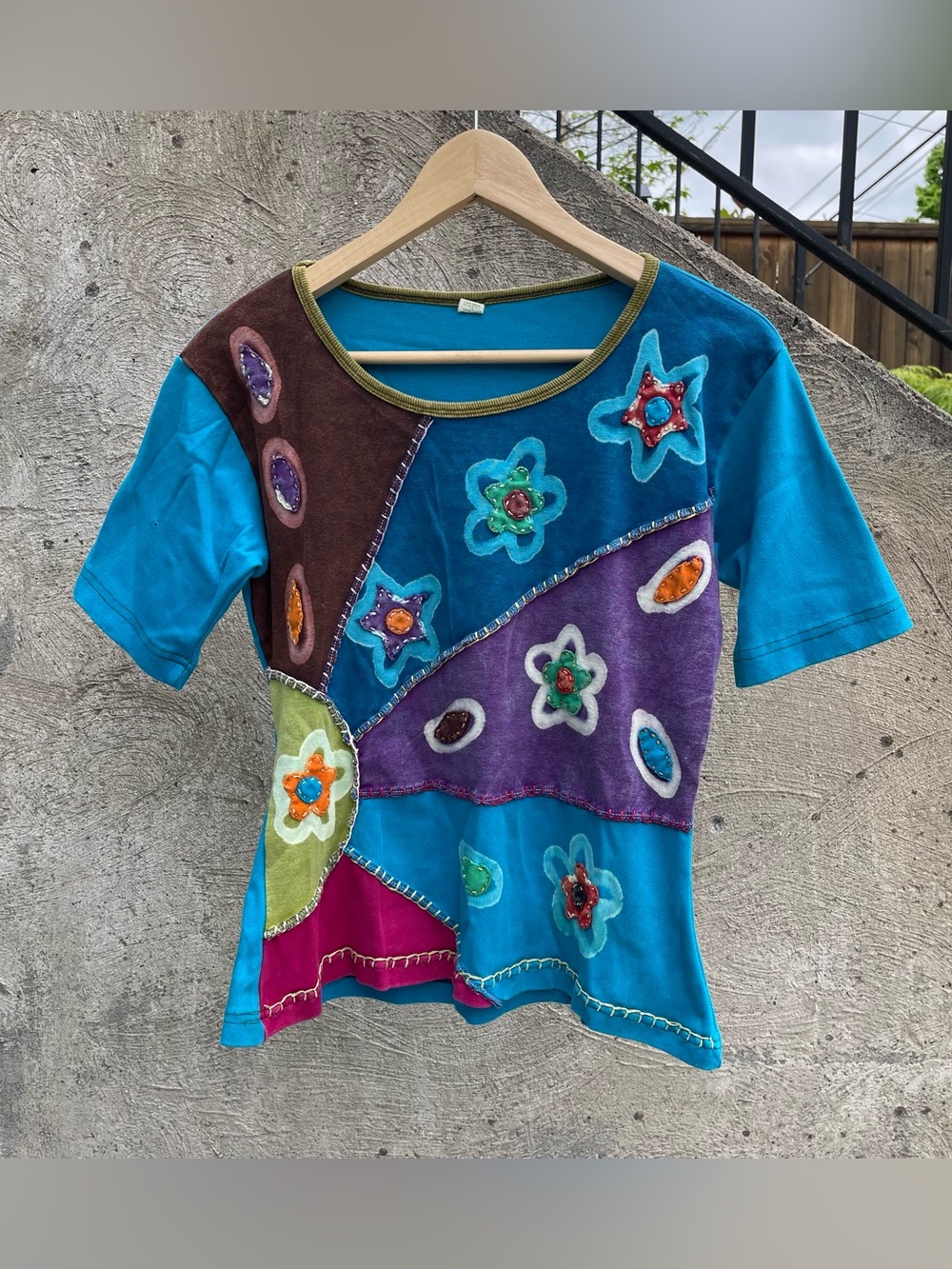 Rainbow made in Nepal shirt size medium